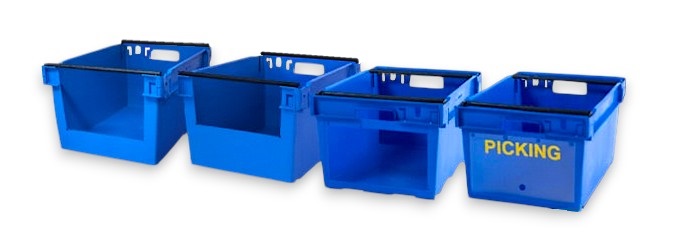 Fornecimento de Caixas de Plástico para Picking pela PSAplast: com abertura na parede mais curta