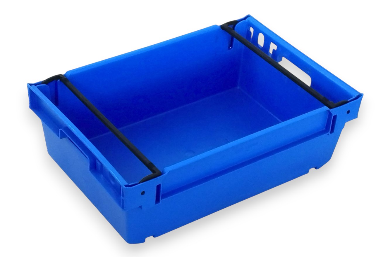 Caixa de plástico fechada, encaixável em vazio e empilhável sobre arcos Ref. 1201