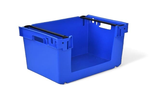Caixa para Picking 600x400x300mm com abertura num dos lados mais compridos, encaixável em vazio, empilhável sobre arcos Ref. 130R