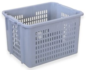 Caixa de plástico gradeada, fundo fechado com frisos no fundo Ref. 3358