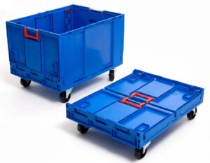 Caixa rebatível com fundo e rodízios Ref. 9622