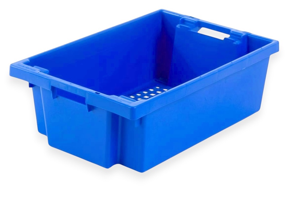 Caixa de plástico fundo gradeado, lados fechados Ref. 9704