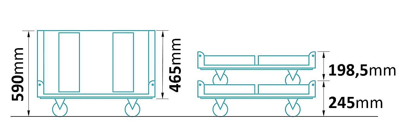 Espaço poupado caixas rebatíveis empilhadas