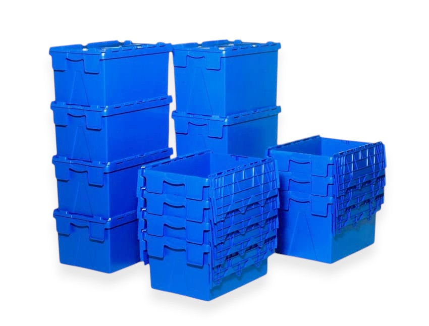 Caixas de plástico com tampas articuladas