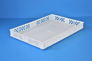 caixa-9616 Caixa de plástico fundo fechado, lados gradeados sem cantos Ref. 9616